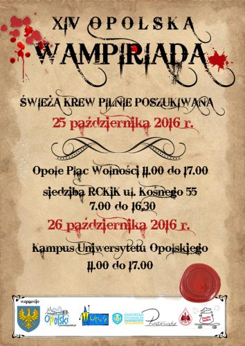 Plakat: XIV Opolska Wampiriada, 25 października 2016